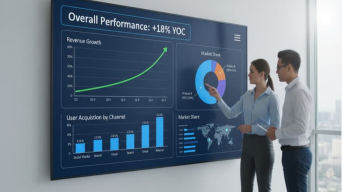 Analytics dashboard on laptop